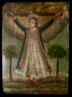 Santa Librada, tin retablo, ca. 1900, Zacatecas, Mexico