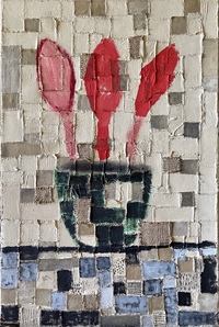 Untitled 13, paint and mixed media on canvas, 2006, 39.5 x25.5"