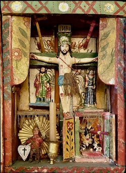Bolivian Nicho Assemblage of Traveling Altars, detail