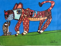 Animals, crayon on paper, 1990's