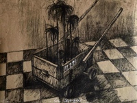 La Carga, charcoal and ink on paper, 2008