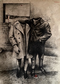 Con Dudas, charcoal and ink on paper, 2008